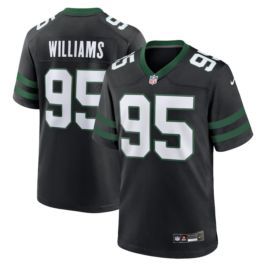 Men New York Jets #95 Quinnen Williams Nike Legacy Black Alternate Game NFL Jersey->women nfl jersey->Women Jersey